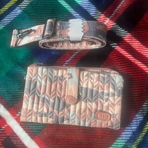 EUC Lug Tram Wallet and 1 1/2" Strap